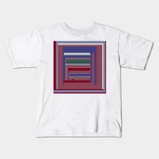 Ladder of Success, Urban Decor in red blue gray green muted stripes Kids T-Shirt